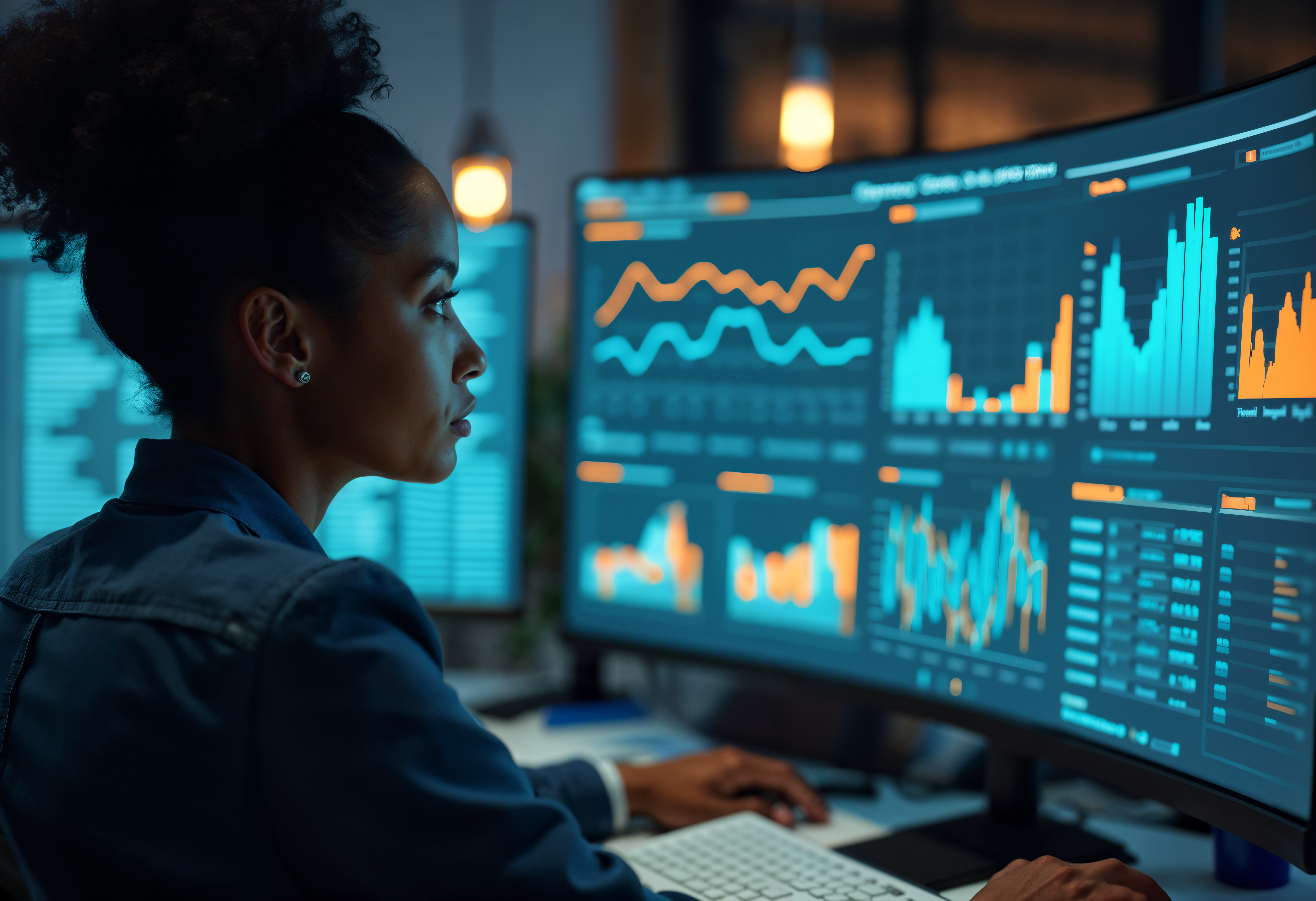 Data analytics visualization background showing business analytics dashboard